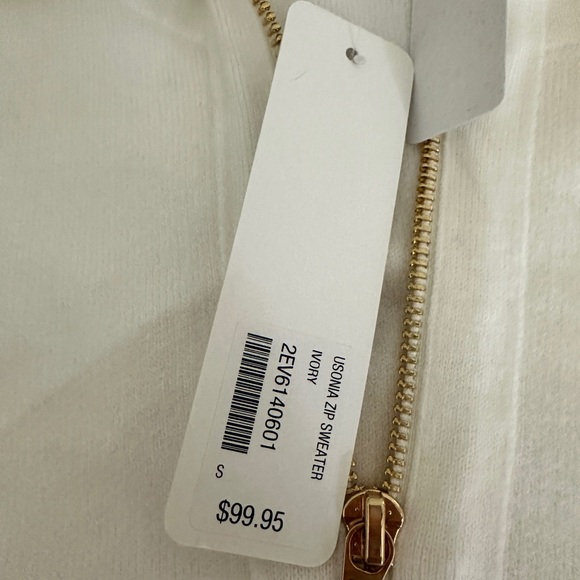 Soft Surroundings NWT Women’s Usonia Zip Sweater Ivory Sz small Cardigan - Picture 4 of 7